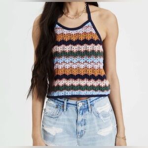 American Eagle Crochet Knit Halter Top